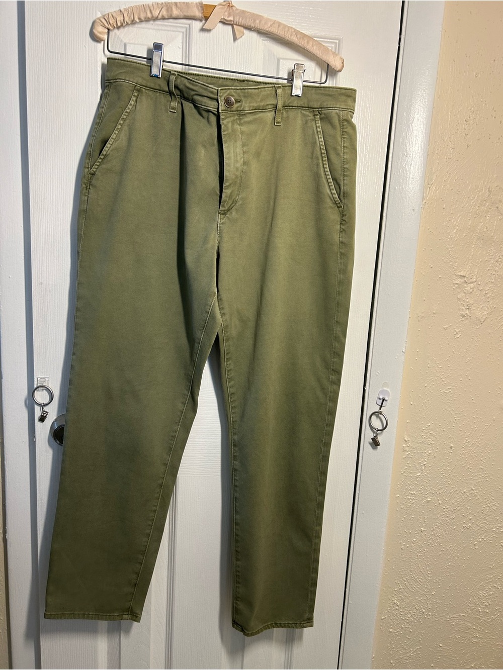 AG Adriano Goldschmied Caden Tailored Trousers 31R Pants Olive Green Women’s - Picture 9 of 14